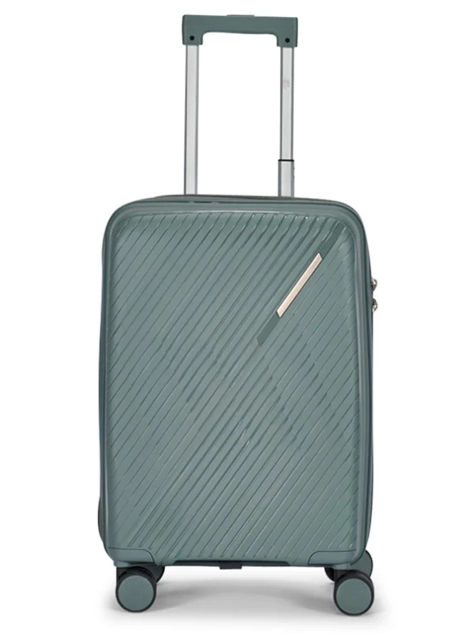 LIMRA Travel Bags 3-Piece Hard Shell Luggage Set Durable Polypropylene Suitcases with Spinner Wheels Turquoise Grey